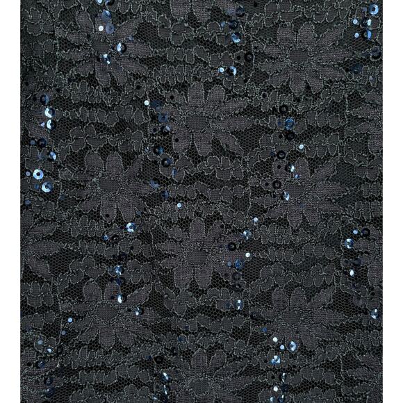 Alex Evenings dress navy blue lace sequin sleeveless satin size 18 - Picture 5 of 8